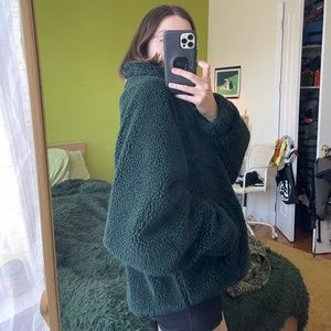 Urban Outfitters Green Teddy Jacket